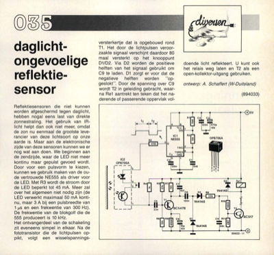 daglicht-ongevoelige reflektiesensor