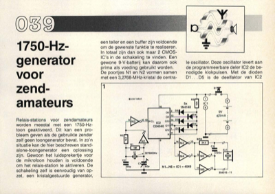 1750-Hz-generator voor zendamateurs