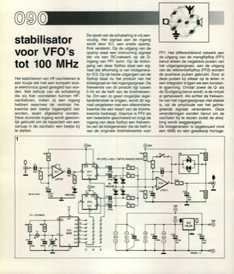stabilisator voor VFO's tot 100 MHz