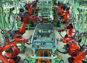 Robots in de auto-industrie