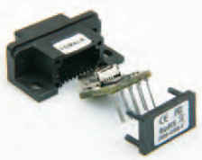 USB in een 9-pens sub-D-connector