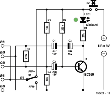 Simpele transistortester